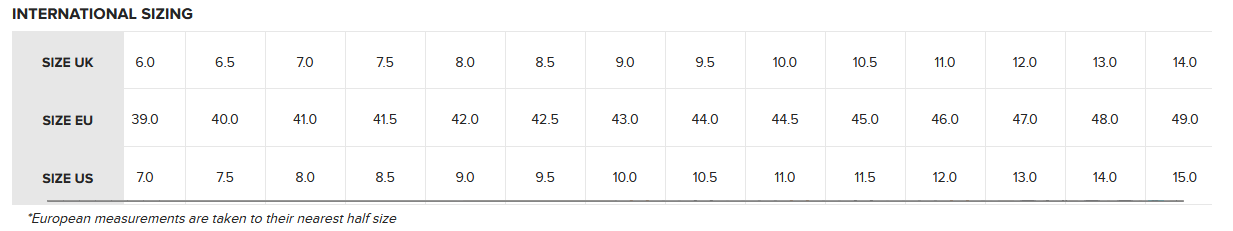 2024 Ariat Mens Footwear  Size Chart